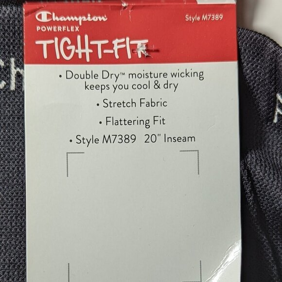 CHAMPION Powerflex Tight Fit High Waist Seamless Capris Black and White Medium - Picture 11 of 14